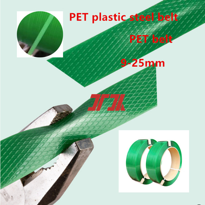 Fabrica de venda por atacado de fita PET de embalagem de 9-25 mm fita PET de aço plástico com produção de material triturado 100% PET