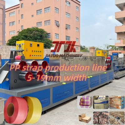 Linha de produção de fita PP com velocidade de corrida de 250-300m/min com controle PLC de parafuso simples e duplo