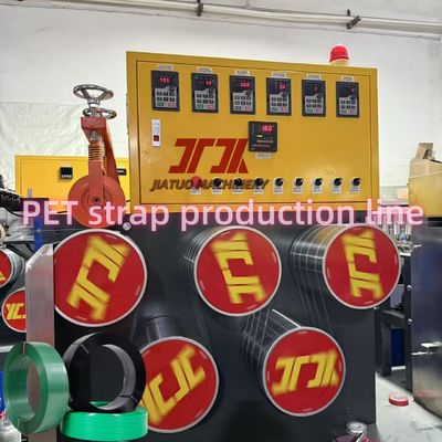 Linha automática da extrusão da correia do ANIMAL DE ESTIMAÇÃO para a largura 5-19mm da correia com tensão >850kg da correia