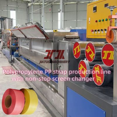 Máquina de extrusão de fita de PP de parafuso único Sistema de alimentação automática Linha de fabricação de fita de PP totalmente automática