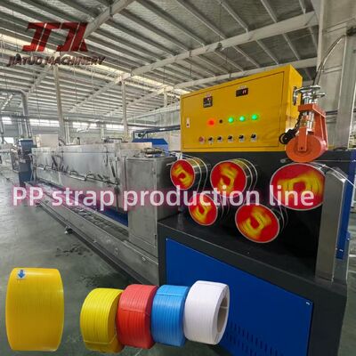 Máquina para fabricação de cintas de cintagem de PP e poliéster com largura de 5-19mm e enrolador automático