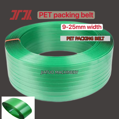 Cinturão de enxaguamento em PET em relevo verde de 16 mm para enxaguamento automático e embalagem segura