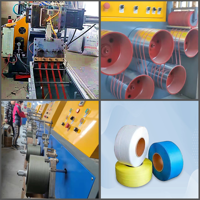 ANIMAL DE ESTIMAÇÃO dobro do parafuso que prende com correias a máquina da fabricação da correia do ANIMAL DE ESTIMAÇÃO da extrusora 200kg/H da faixa