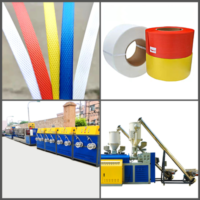 Máquinas de Plástico Linha de Produção de Fita de Arquear PP Sanduíche de Rosca Dupla Máquina de Fita de Arquear PP com Largura de 5-19mm