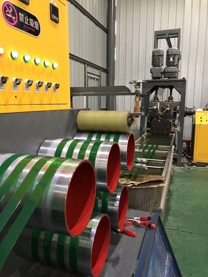 Máquina automática de fabricação de tiras de PET de 400 kg/h, extrusora de banda de tiras de largura de 19 mm com controle PLC