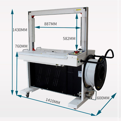 Máquina de fixação de cordas de plástico portátil semiautomática sem fio de 16 mm PE para faixa de PP / PET