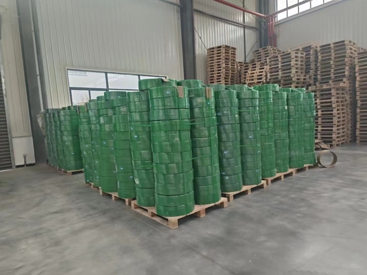 Faixa de embalagem PET para fábrica de tijolos de cimento, largura: 9-32 mm,Forte tensão, boa retidão
