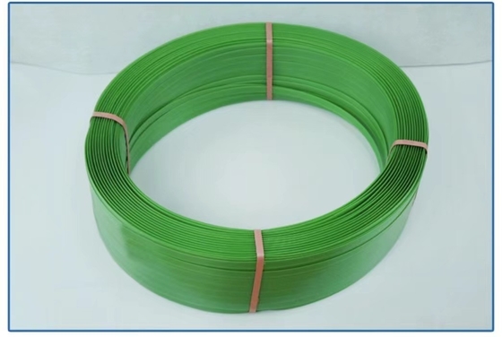 Faixa de embalagem de plástico PET resistente ao frio, faixa de embalagem de PET super resistente à tração, faixa de ligação verde, modelo: PET-16080
