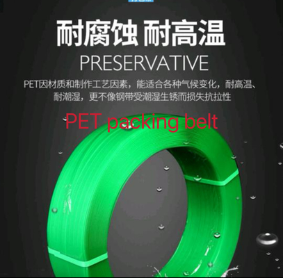 Faixa de embalagem PET, faixa de embalagem de aço de plástico PET, força de tração: 200-1000KG, resistência ao frio, resistência ao molho,