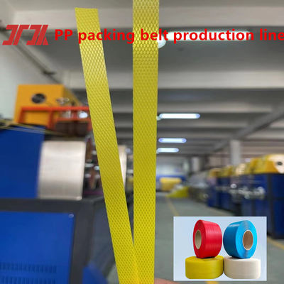 Equipamento de produção de fita de embalagem de PP de 5 mm de alta eficiência Máquina de fabricação de fita PP com controle automático