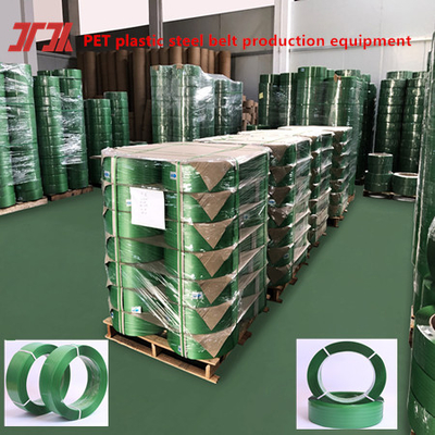 Custom Green PET Strapping Roll Banda de poliéster de alta tensão com 9-32mm personalizada
