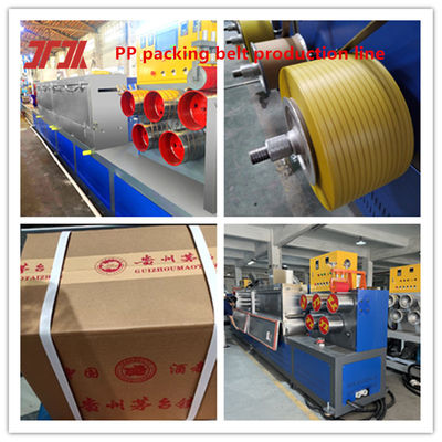 Sistema de controlo PLC Linha de produção de extrusores de tiras de embalagem PP com câmbio sem parar Velocidade de funcionamento 300 m/min