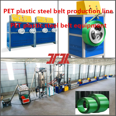 Linha de produção de cintos de embalagem de PP PET personalizados Equipamento de cintos de aço de plástico PET para sistema de controle PLC