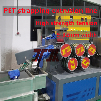 Linha de produção de plástico Equipamento de cinturão de plástico de aço PET máquina de fabricação de cinturão de PET com largura 9-32mm