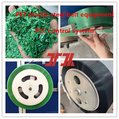 Equipamento de correia de plástico PET Linha de produção de correia de plástico PET de aço para produção de flocos de garrafa 100%
