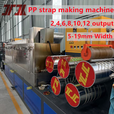 Versátil 230-260Kg/H Linha de produção de extrusora de fita de embalagem de PP Utilize material 100% reciclado com boa flexibilidade