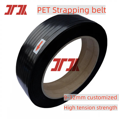 9-32 mm Cinturão de correia de poliéster para animais de estimação Para embalagem manual ou automática Verde Preto em relevo Tolerância ± 0,04 mm