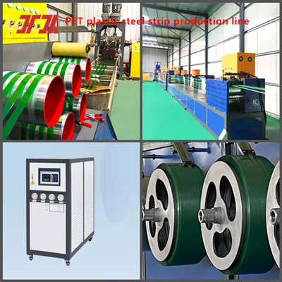 Máquinas de plástico de parafuso único PET Equipamento de cinto de aço de plástico PET Máquina de fabricação de cinto de PET com parafuso de alta dureza