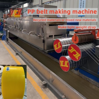 Sistema de controlo PLC PP Máquina de fabricação de cinturão de cinta de embalagem de plástico com moldes de ajuste Largura 5-19 mm