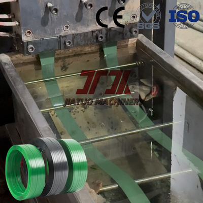110φ Linha de extrusão de fita PET de plástico de parafuso único com controle PLC e enrolador automático 9-32 mm Forte resistência