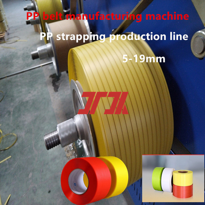 150kg Material Barril Máquina de Fabricação de Faixas de PP Automática Com Controle PLC E Cabeça De Matriz Precisa 5-19mm Largura
