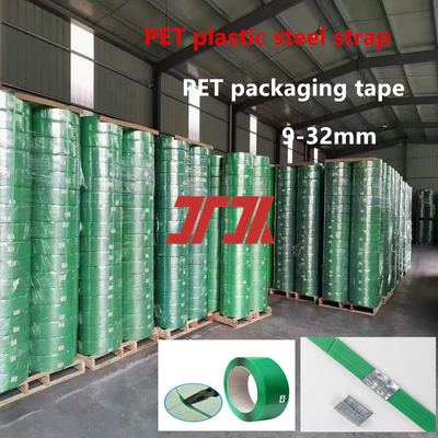 Fita de arquear PET Poliéster Brilhante 200mm Núcleo 406mm Impressão de Logotipo Com Boa Retidão Uso Para Carga Pesada