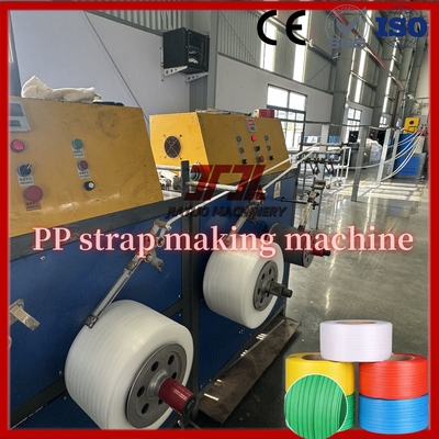 150kg Material Barril Máquina de Fabricação de Faixas de PP Automática Com Controle PLC E Cabeça De Matriz Precisa 5-19mm Largura