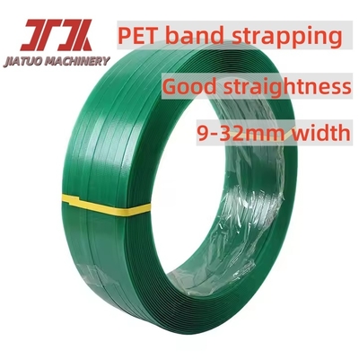Cinta de aço de plástico PET verde Cinta de embalagem PET de alta resistência Cinta PET para fábrica de tijolos automática