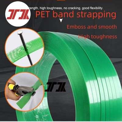 16 mm verde poliéster liso PET Strapping resistência ao tempo Palet Packing Belt para remessas