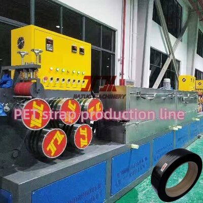 220-250KG/H Linha de produção de extrusão de fitas de plástico para animais de estimação com enrolador automático