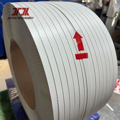 PP Strapping 12mm Faixa de plástico Amarela Faixa de embalagem Cinturão de rolo de embalagem de plástico Logotipo personalizado Cartão de embalagem manual