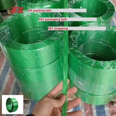 Automatic PET packing belt 19mm green PET strapping from 100% recycled materials
