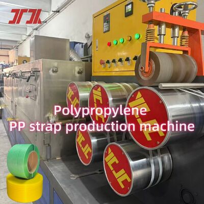 Máquina de Fabricação de Fita de Amarração PP de 5-19mm com Enrolador de Estação Dupla e Capacidade de 220-250Kg/H
