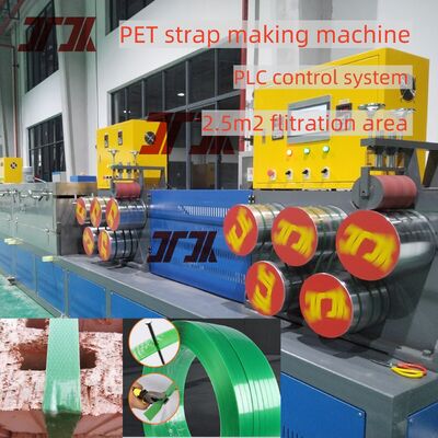 Máquina de Fabricação de Cinta PET de 9-32MM de Largura com Controle PLC Usando Flocos de Garrafa PET Reciclada