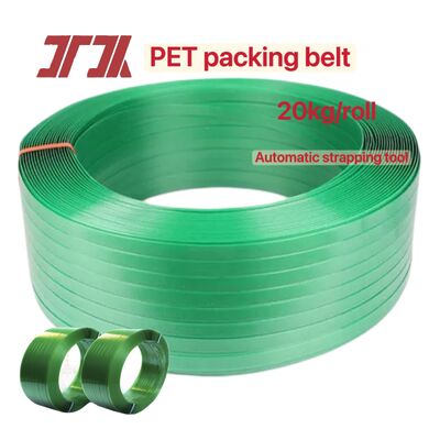 Cinta de embalagem PET de 9-25mm, cinta de aço plástico PET, cinta de embalagem PET com trituração de material de garrafa 100%