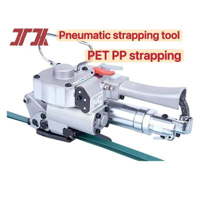 Máquina de cintar pneumática de alta velocidade, máquina de cintar automática de PP PET para colagem a quente