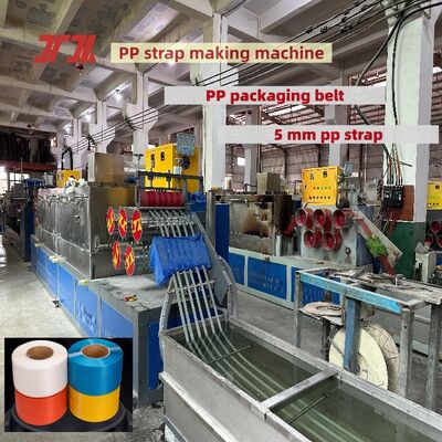 Equipamento de produção de fita de embalagem de PP de 5 mm de alta eficiência Máquina de fabricação de fita PP com controle automático