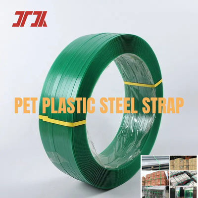 Cintas PET  cintas PP PET verdes Cintas de embalagem PET de 12 mm para máquina de cintar pneumática