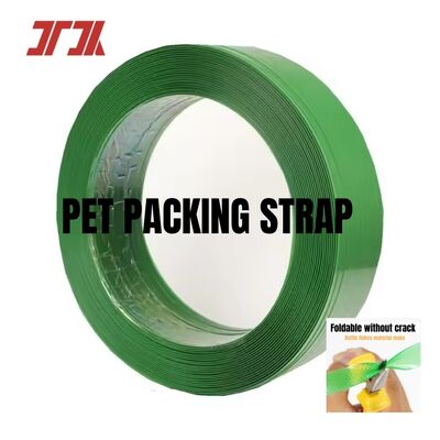 Cinturão de enxaguamento em PET em relevo verde de 16 mm para enxaguamento automático e embalagem segura