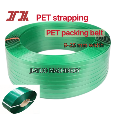 Cinturão de enxaguamento em PET em relevo verde de 16 mm para enxaguamento automático e embalagem segura
