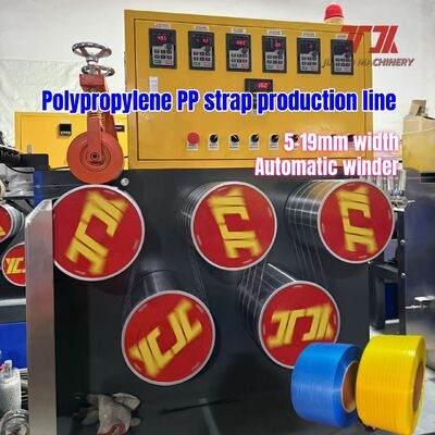 300m/min Running Speed PP Strap Making Machine With Automatic Winding Machine and PLC Control System