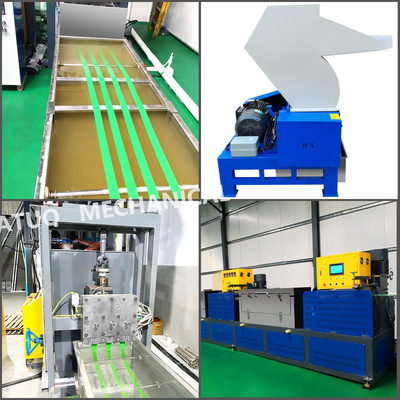 Controle PLC 200kg/H Máquina de Fabricação de Faixas de PET de Plástico 200KW Linha de Produção de Alta Velocidade