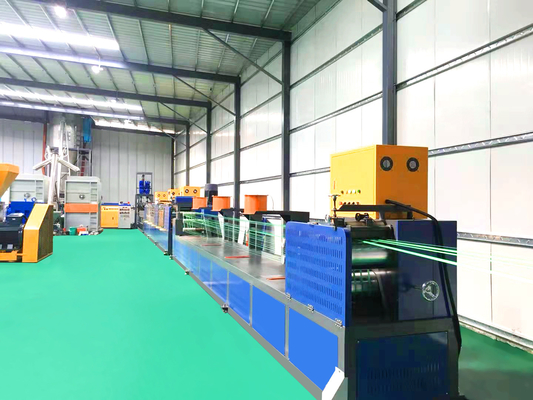 Linha automática da extrusão da correia do ANIMAL DE ESTIMAÇÃO para a largura 5-19mm da correia com tensão &gt;850kg da correia