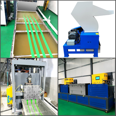 Máquina de extrusão de fita PET de parafuso único 180-220 kg/h com ecrã táctil PLC