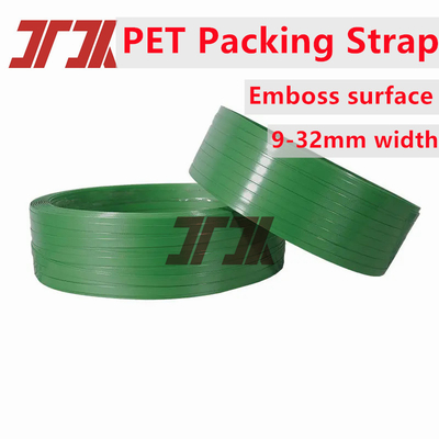 Comércio por grosso faixa de plástico PET verde de 9-32 mm, fita PET para embalagens elétricas portáteis