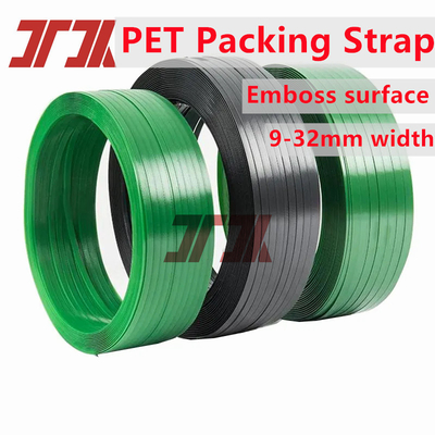 Gráfico de fita plástica PET multifuncional de 9-32 mm fita PET de embalagem fita PET fita de embalagem com fita verde