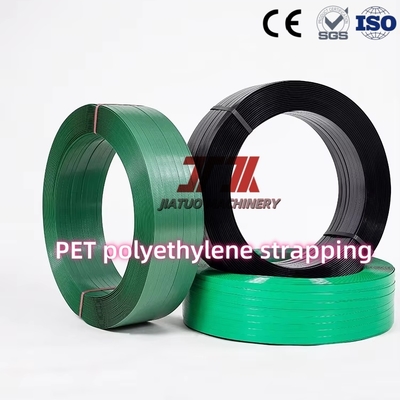 Cinta de Embalagem de Plástico PET Verde de Poliéster Personalizada de 9-32mm Superfície Tecida em Relevo