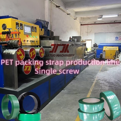 Máquina para fabricação de fita PET com material de flocos de garrafa 100% reciclado, com controle PLC