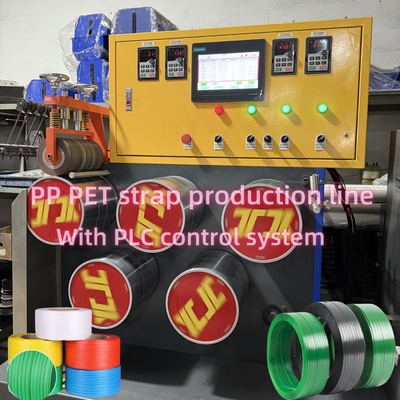 Linha de produção de fita PET 9-32mm com enrolador automático e grande área de filtro