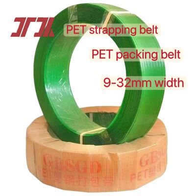 Embalagem de aço PET plástico 9-25mm Faixa de correia verde PET para correia automática
